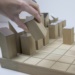 Chess game with a modern and precious design made of wood and mirror foil 