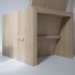 seat in Nordic design in oak wood, handcrafted with natural materials. 