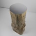 Stool and small table in rough fir trunk and mirror laminate 